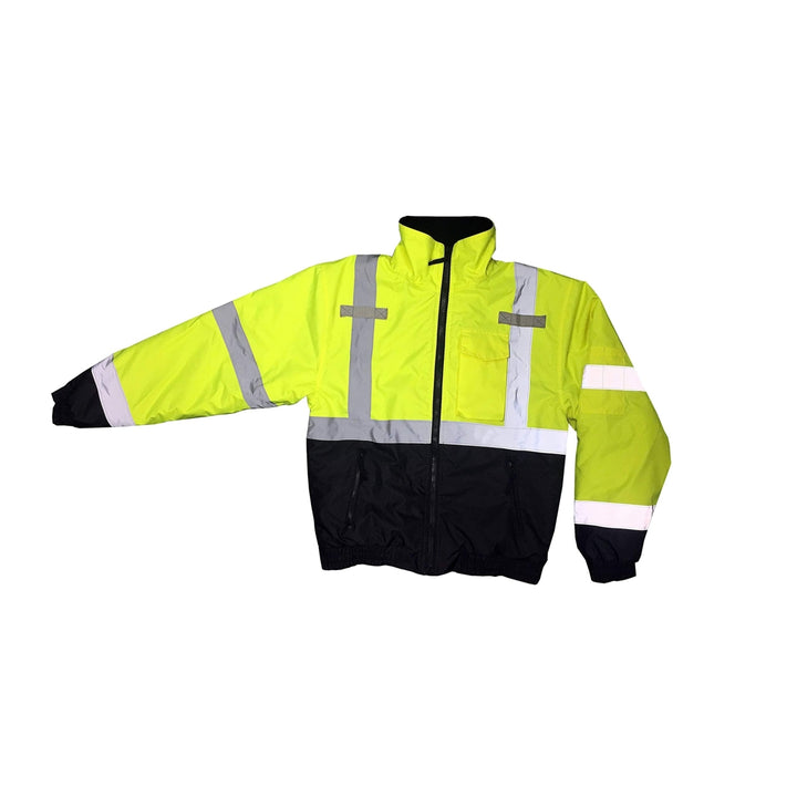 Radians SJ11QB-3ZGS Weatherproof Bomber Jacket Hi Viz Green Black Size L Image 4