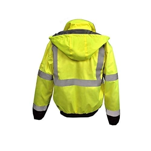 Radians SJ11QB-3ZGS Weatherproof Bomber Jacket Hi Viz Green Black Size L Image 2