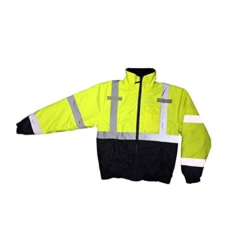 Radians SJ11QB-3ZGS Weatherproof Bomber Jacket Hi Viz Green Black Size L Image 3