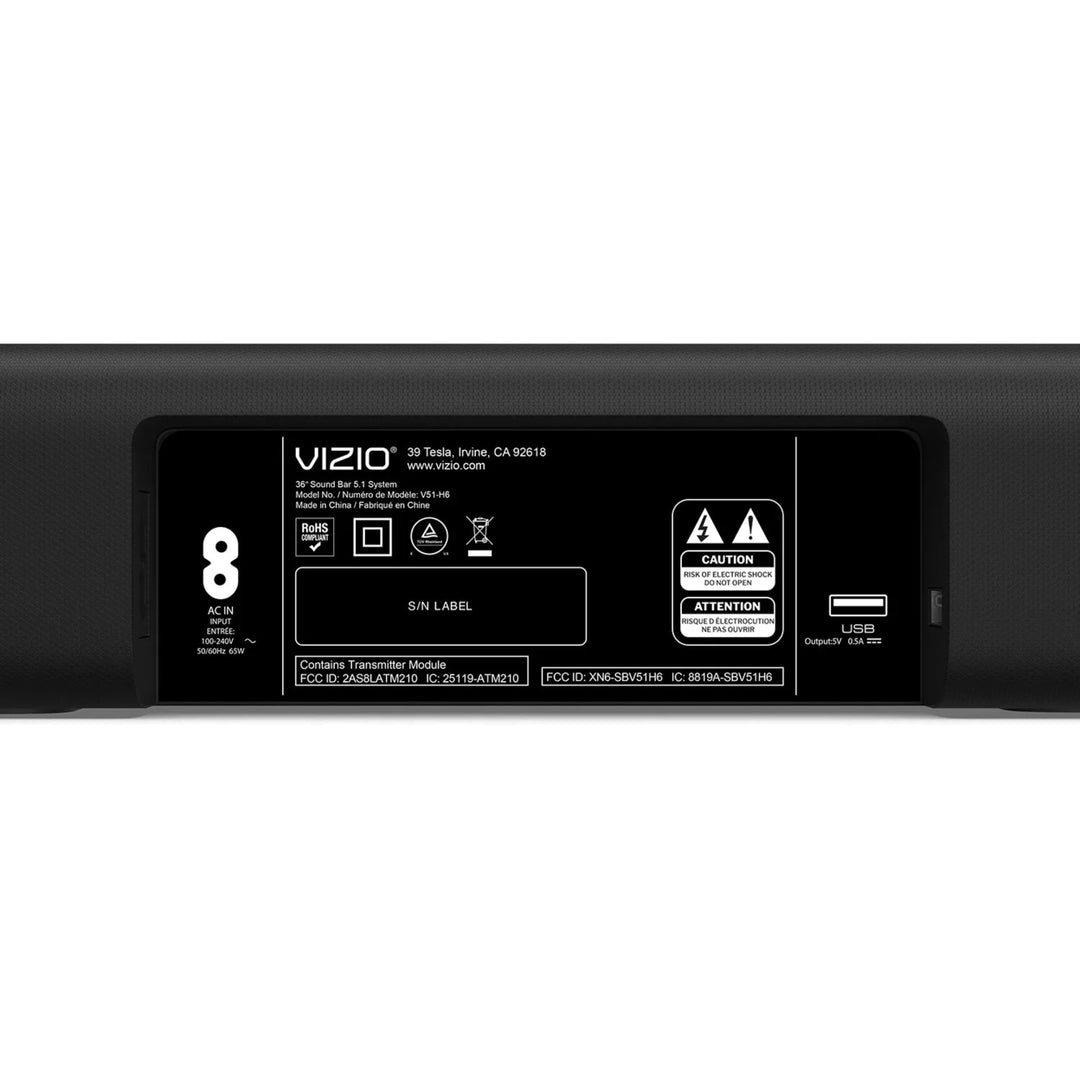 VIZIO 5.1 V-Series Home Theater Sound Bar - V51-H6 Image 4