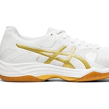 ASICS Womens Gel-Tactic 2 Volleyball Shoes White/Rich Gold Image 4