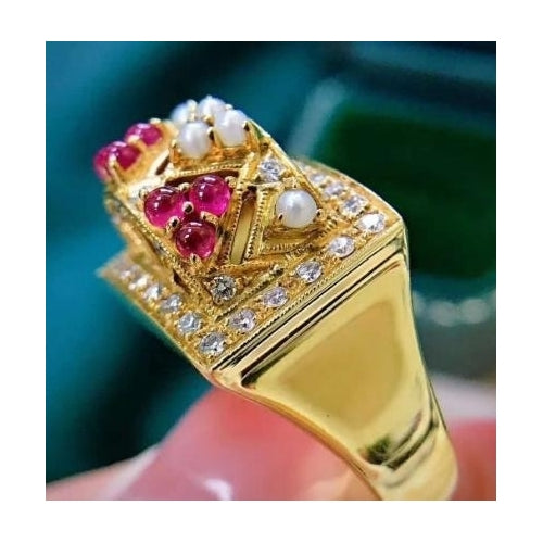 Luxury double layer micro-inlaid Artificial zircon ring Image 4