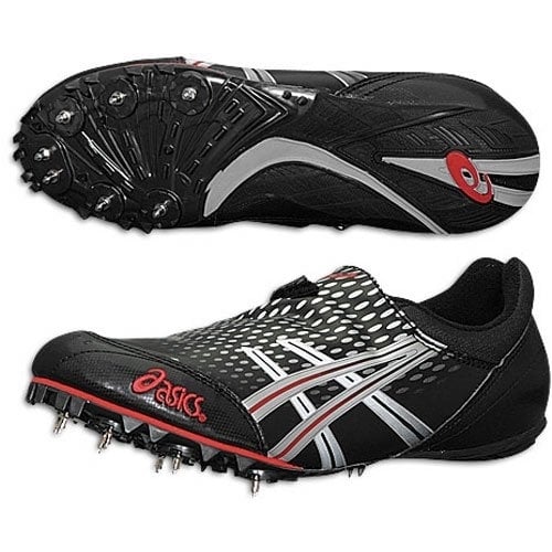 ASICS Mens Hypersprint Track and Field Shoes Black/Silver/Red - GN500 BLACK/SILVER/RED Image 4