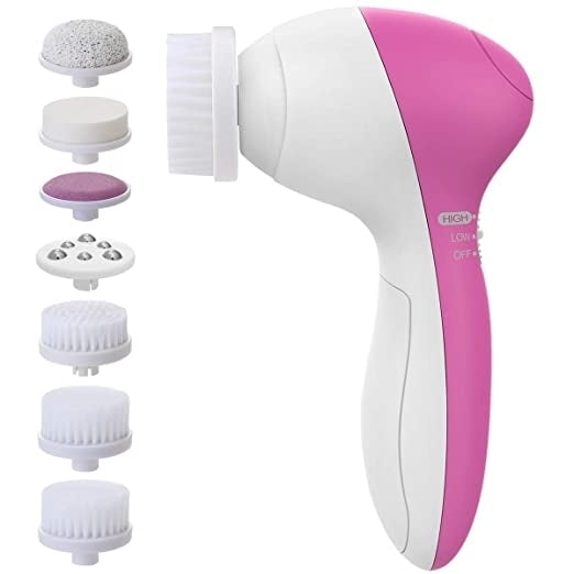 Facial Cleansing Brush Waterproof Face Spin Brush with 7 Brush Heads for Deep Cleansing Image 1