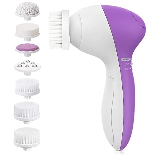 Waterproof Face Spin Brush with 7 Brush Heads for Deep Cleansing Image 1