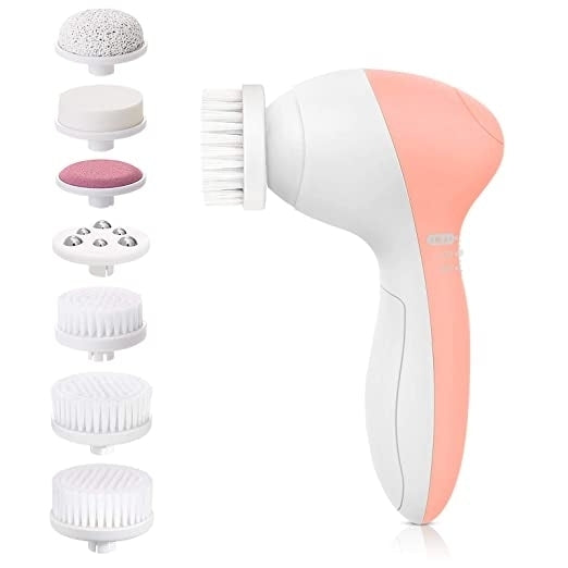 Facial Cleansing Brush Waterproof Spin Brush with 7 Brush Heads for Deep Cleansing Image 1