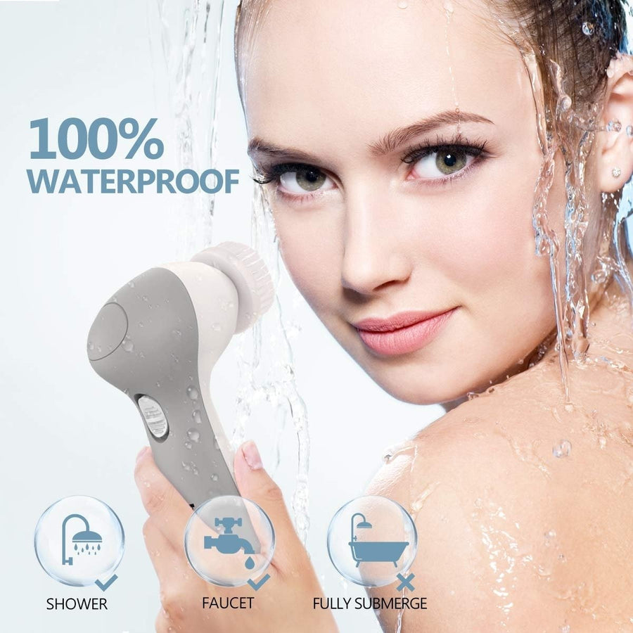 Facial Cleansing Brush Waterproof Face Spin Brush with 7 Brush Heads for Deep Cleansing Facial Brush for Gentle Image 1