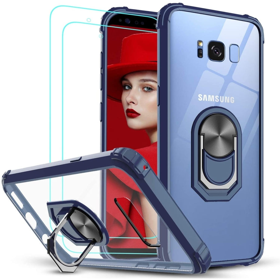 Samsung Galaxy S8 Plus Case with 3D Curved Screen Protector 2 PackMilitary Grade Clear Crystal Protective Phone Cover Image 1