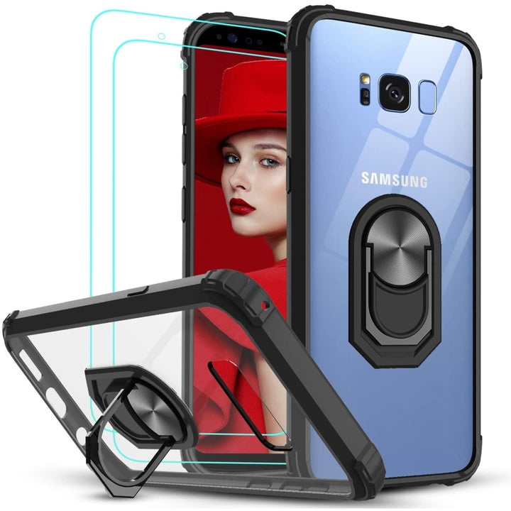 Samsung Galaxy S8 Plus Case with 3D Curved Screen Protector 2 PackBlack Image 2