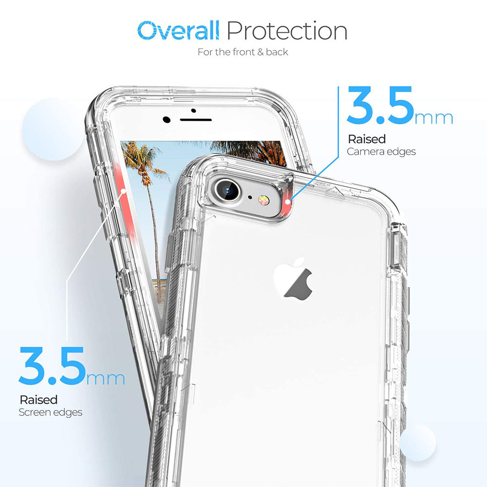 For Apple iPhone SE 2020 / iPhone 8 / iPhone 7 / iPhone 6S/6 Transparent Defender Armor Hybrid Case Cover Clear Image 3