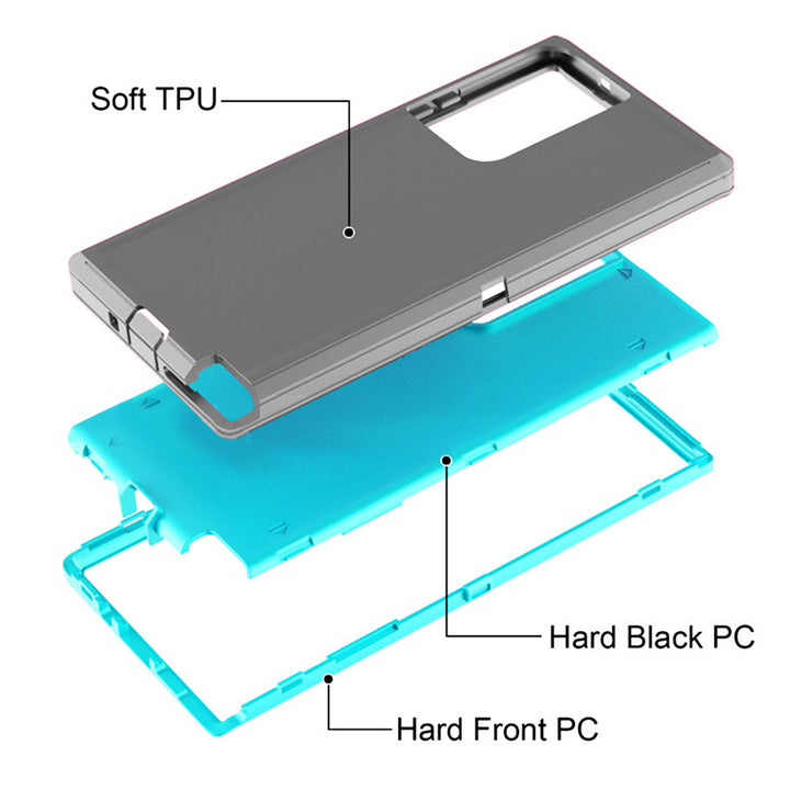 For Samsung Galaxy Note20 Ultra 5G Heavy Duty Shockproof Armor Protective Hybrid Case Cover With Clip Black/Black Image 6