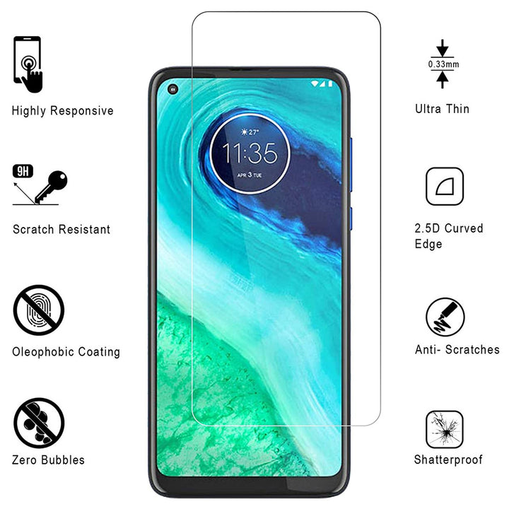 Motorola Moto G Fast G8 Tempered Glass Screen Protector Anti-Fingerprint 9H Image 1