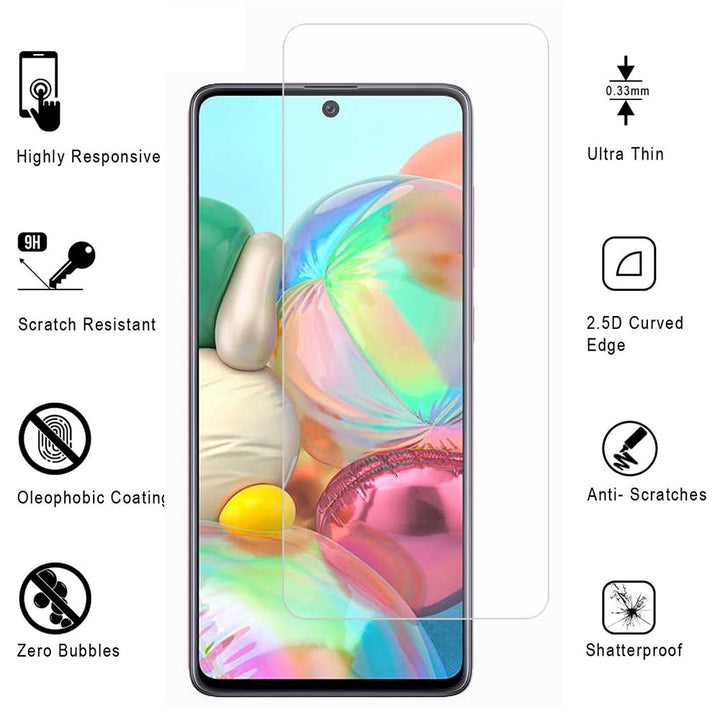 Samsung Galaxy A71 5G Tempered Glass Screen Protector Anti-Fingerprint HD Clear Image 1