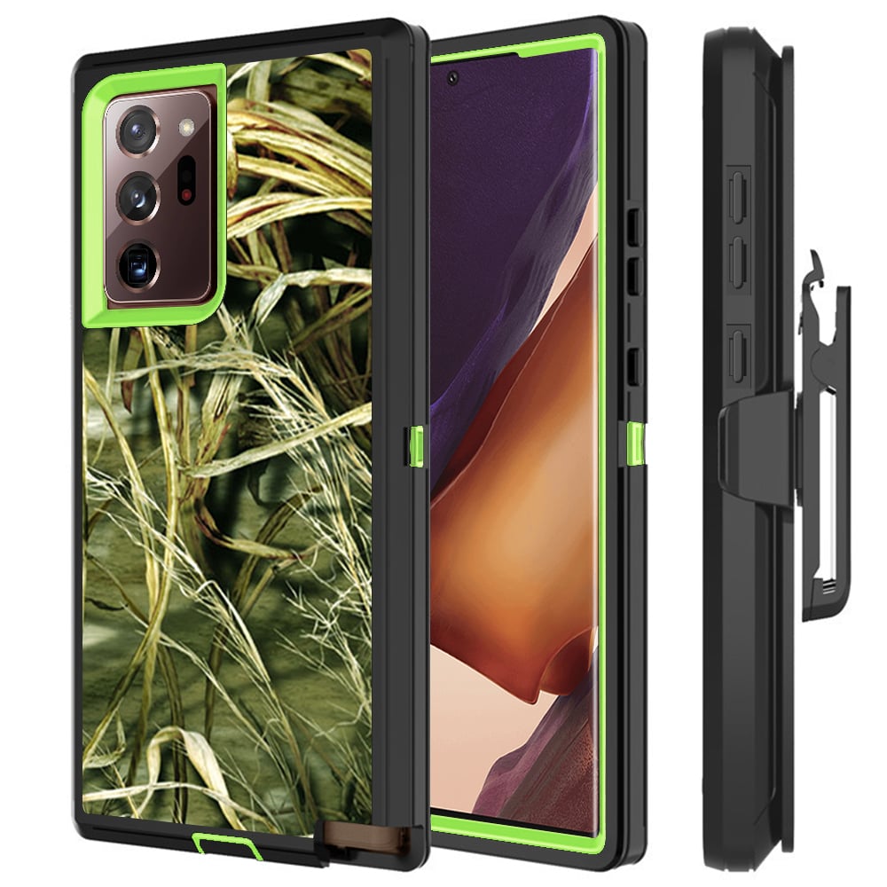 For Samsung Galaxy Note20 Ultra 5G Heavy Duty Shockproof Armor Hybrid Case Cover With Clip Camouflage/Green Image 1