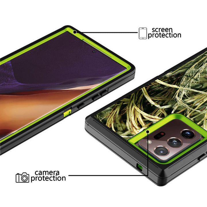 For Samsung Galaxy Note20 Ultra 5G Heavy Duty Shockproof Armor Hybrid Case Cover With Clip Camouflage/Green Image 4