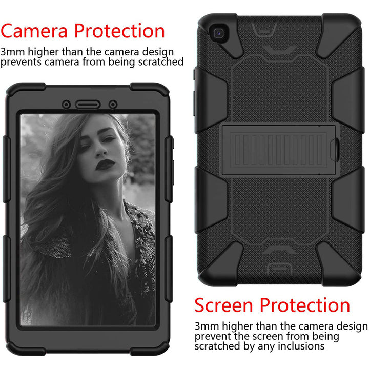 For Samsung Galaxy Tab A 8.0 2019 / T290 / T295 Dual layer Shockproof Heavy Duty Hybrid Silicone Kickstand Tablet Case Image 3