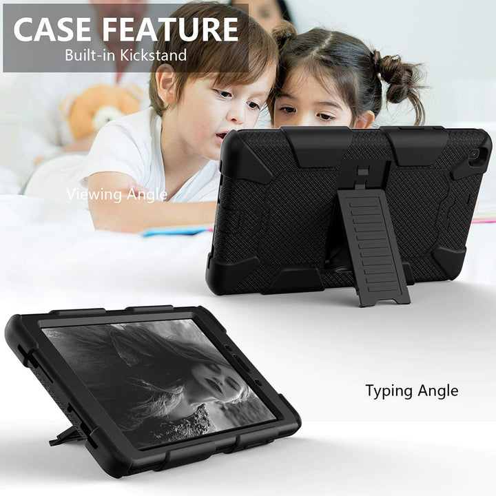 For Samsung Galaxy Tab A 8.0 2019 / T290 / T295 Dual layer Shockproof Heavy Duty Hybrid Silicone Kickstand Tablet Case Image 4