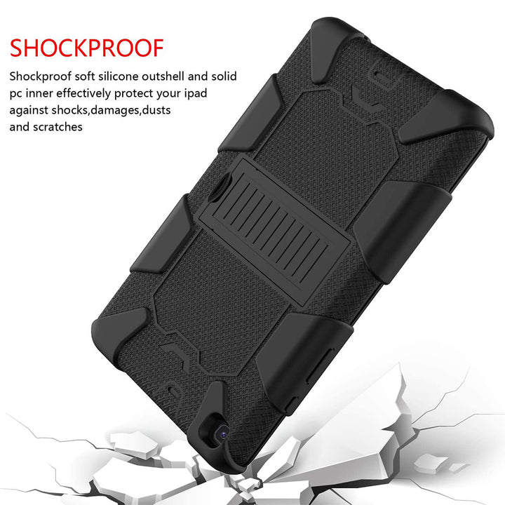 For Samsung Galaxy Tab A 8.0 2019 / T290 / T295 Dual layer Shockproof Heavy Duty Hybrid Silicone Kickstand Tablet Case Image 6