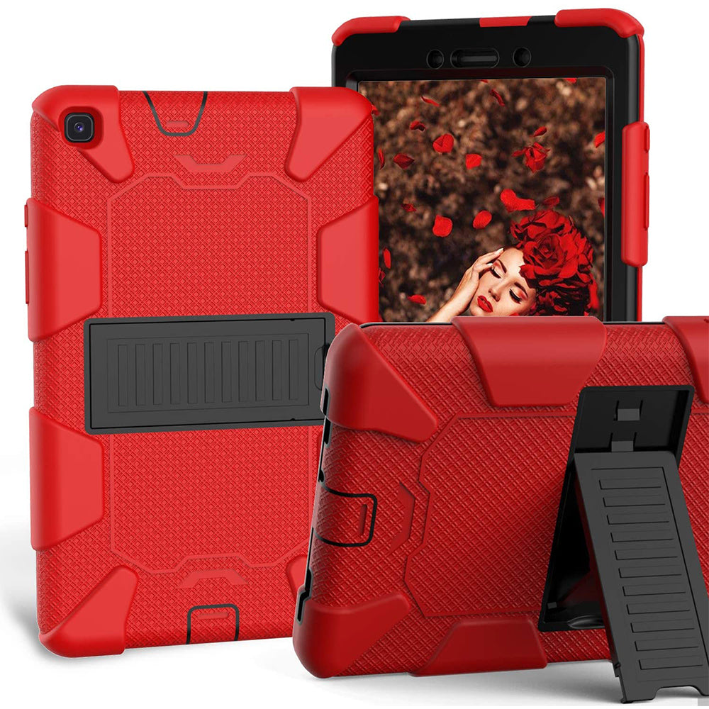 For Samsung Galaxy Tab A 8.0 2019 / T290 / T295 Dual layer Shockproof Heavy Duty Hybrid Silicone Kickstand Tablet Case Image 1