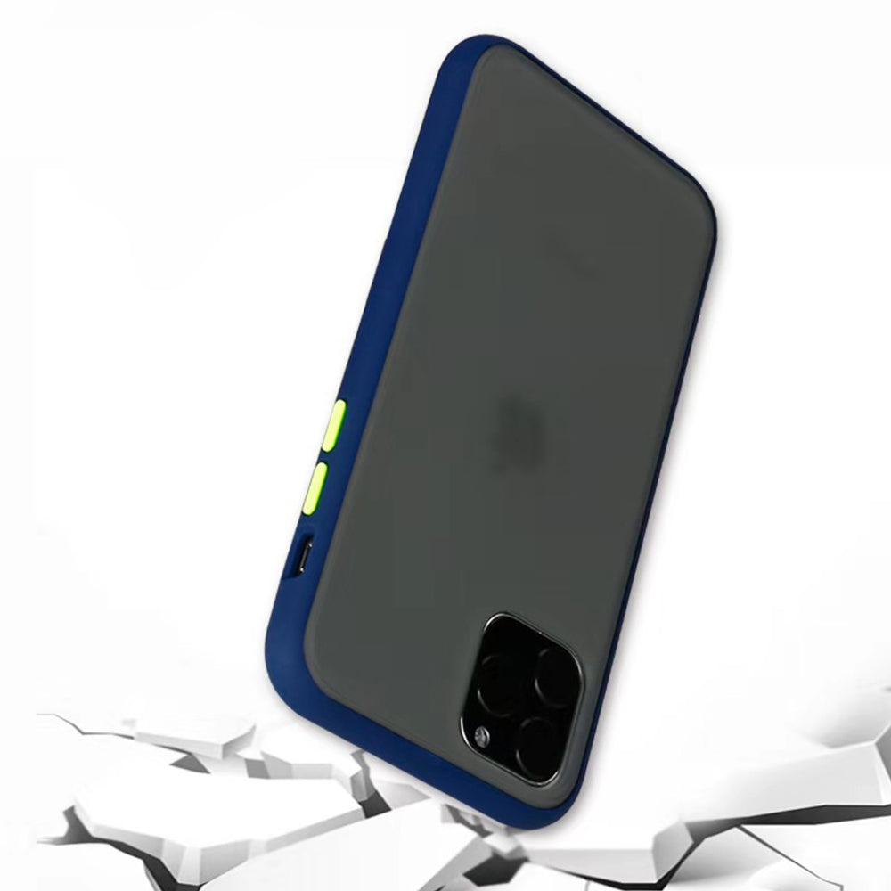 For Apple iPhone 12 Pro / iPhone 12 6.1 inch Slim Transparent Matte Colored Frame Shockproof Hybrid Case Cover Black Image 3