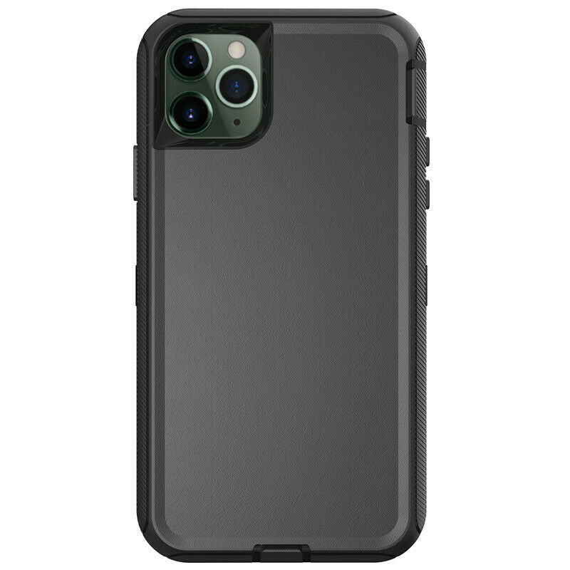 For Apple iPhone 12 Pro / iPhone 12 6.1 inch Heavy Duty Shockproof Armor Hybrid Case Cover With Clip Black/Black Image 6