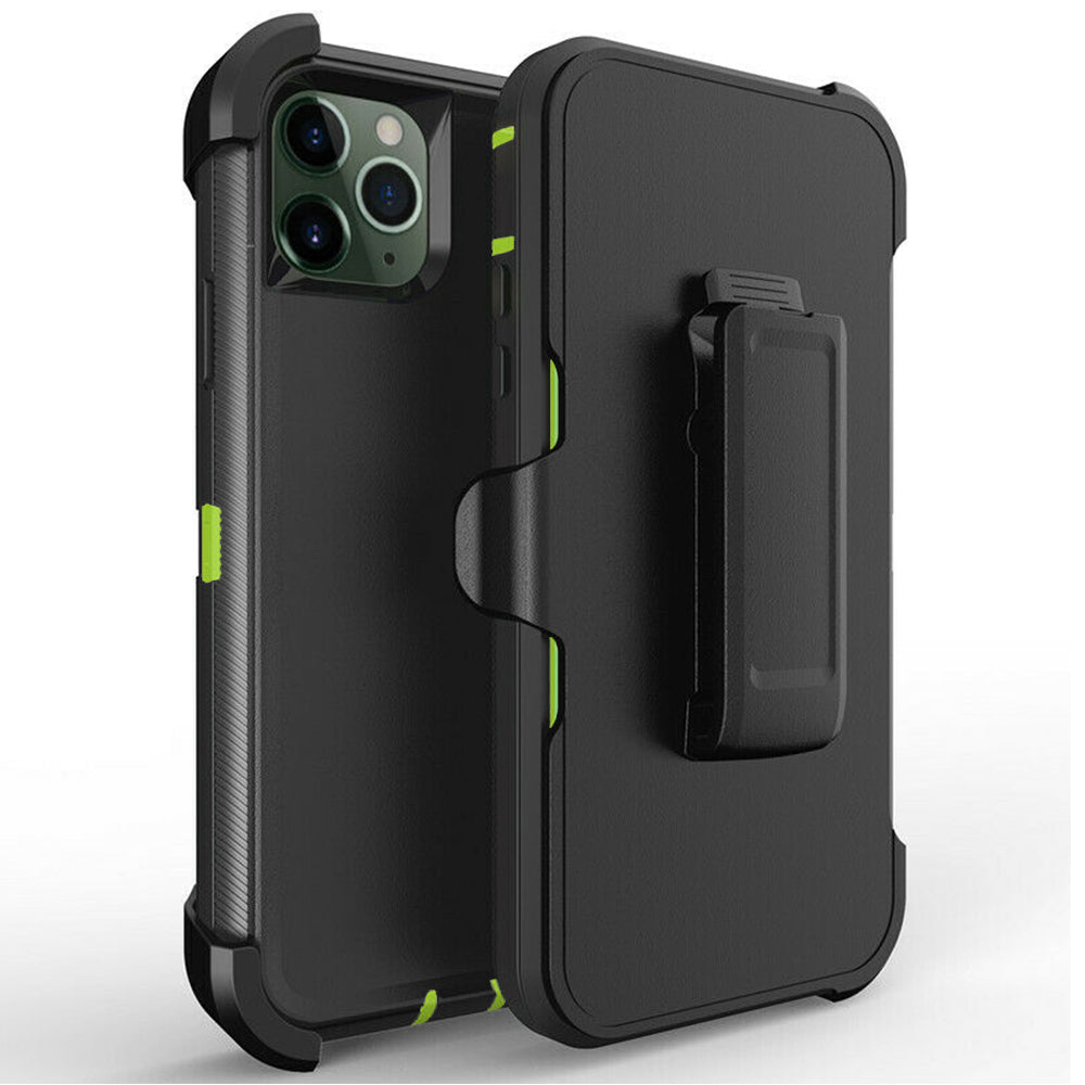 For Apple iPhone 12 Pro / iPhone 12 6.1 inch Heavy Duty Shockproof Armor Hybrid Case Cover With Clip Black/Black Image 8