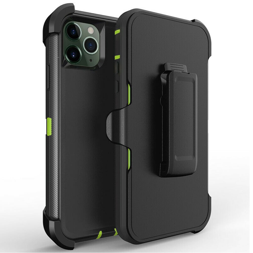 For Apple iPhone 12 Pro / iPhone 12 6.1 inch Heavy Duty Shockproof Armor Hybrid Case Cover With Clip Black/Black Image 1