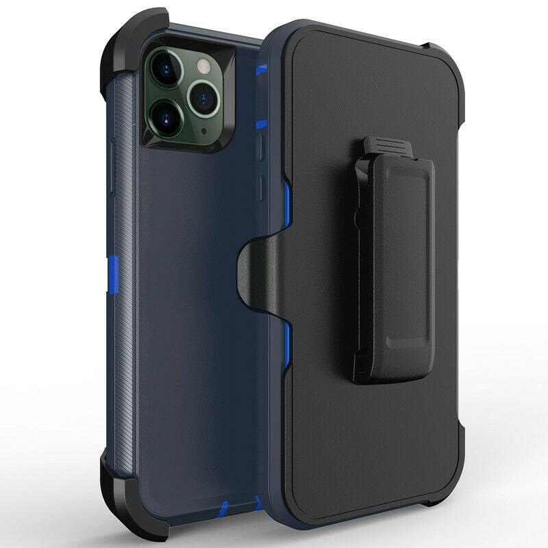 For Apple iPhone 12 Pro / iPhone 12 6.1 inch Heavy Duty Shockproof Armor Hybrid Case Cover With Clip Black/Black Image 9