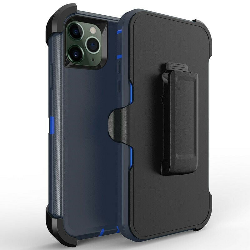 For Apple iPhone 12 Pro / iPhone 12 6.1 inch Heavy Duty Shockproof Armor Hybrid Case Cover With Clip Black/Black Image 1