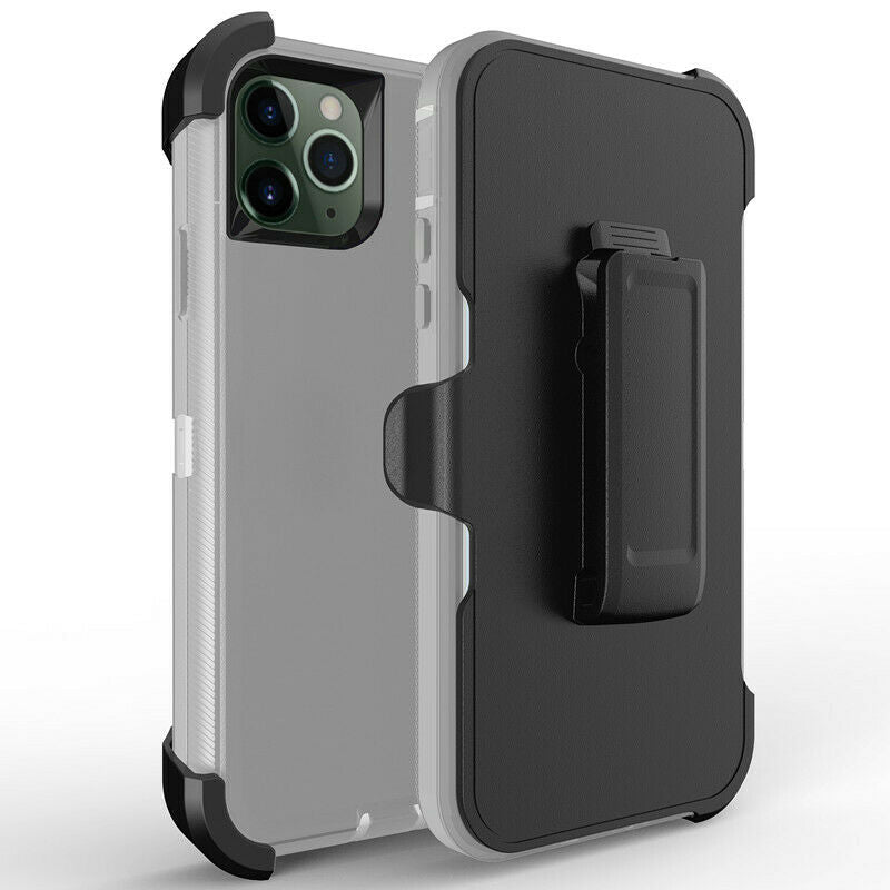 For Apple iPhone 12 Pro / iPhone 12 6.1 inch Heavy Duty Shockproof Armor Hybrid Case Cover With Clip Black/Black Image 10