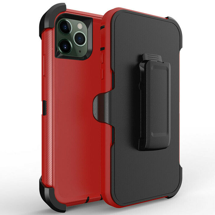 For Apple iPhone 12 Pro / iPhone 12 6.1 inch Heavy Duty Shockproof Armor Hybrid Case Cover With Clip Black/Black Image 12