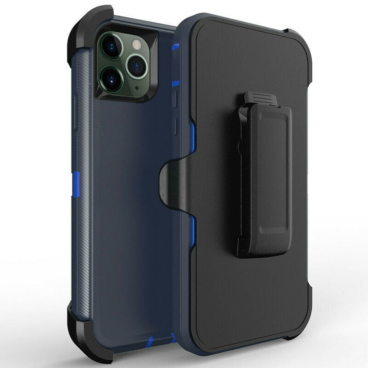 For Apple iPhone 12 Mini 5.4 inch Heavy Duty Shockproof Armor Hybrid Case Cover With Clip Black/Black Image 1