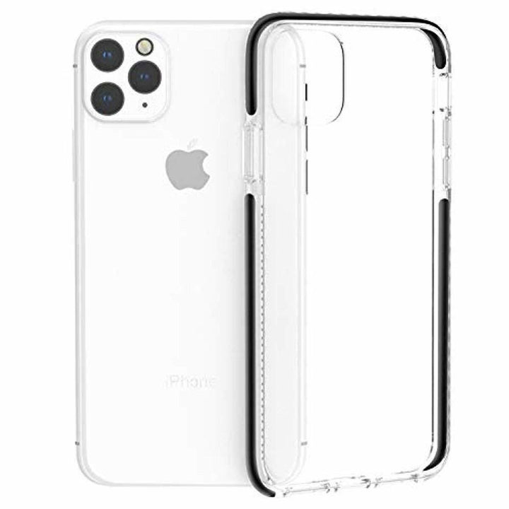 For Apple iPhone 12 Pro / iPhone 12 6.1 inch Full Body Clear TPU Bumper Shockproof Protective Hybrid Case Cover Black Image 7