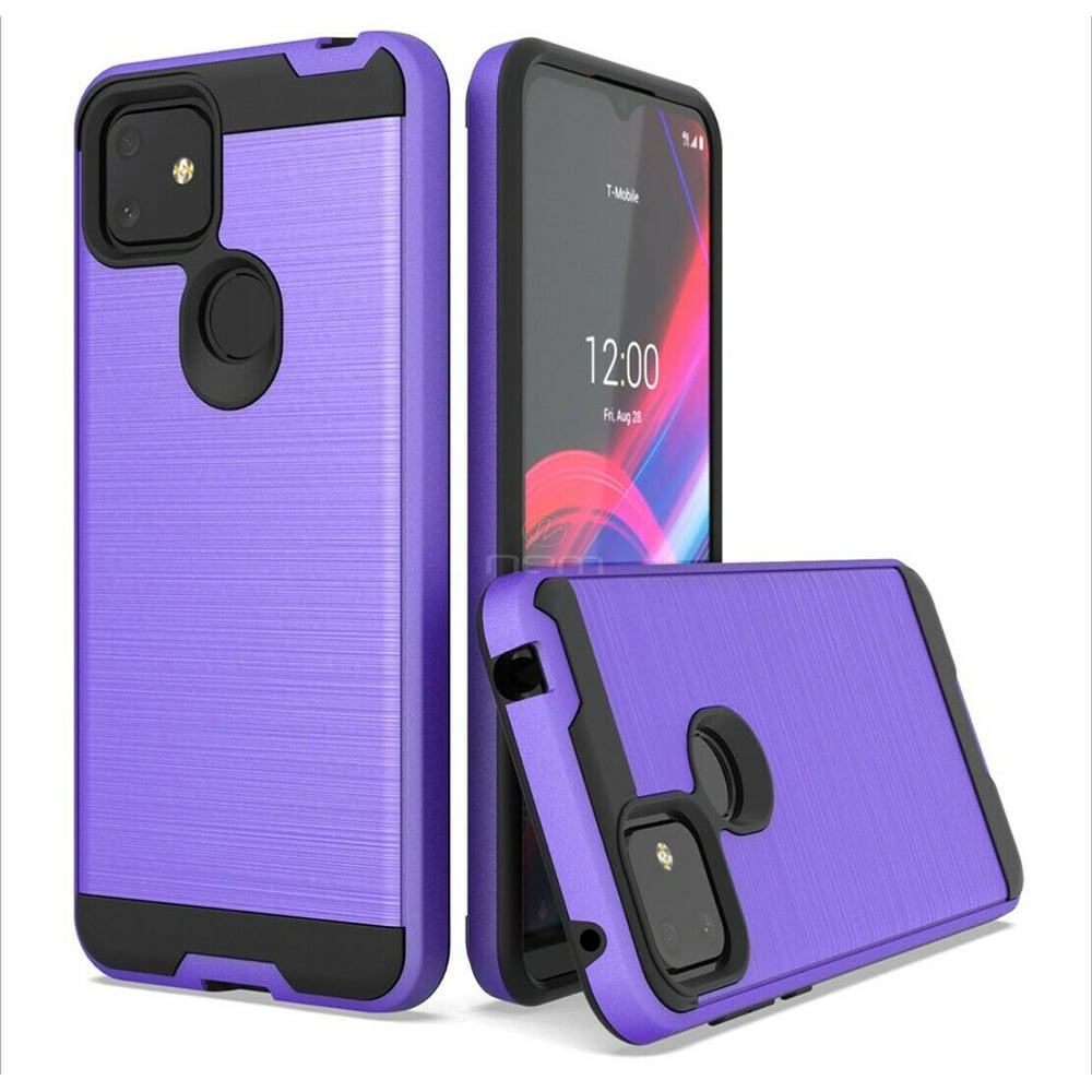 TCL REVVL 4 Plus Hybrid Shockproof Case Cover Black Dual Layer Armor Protection Image 4