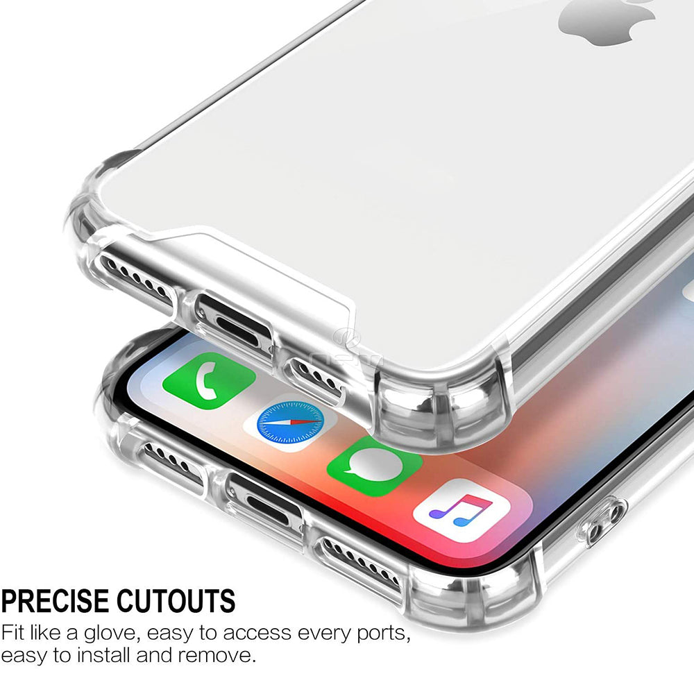 For Apple iPhone 12 / iPhone 12 Pro 6.1 inch Full Body Hybrid TPU Transparent Bumper Case Cover Clear Image 3