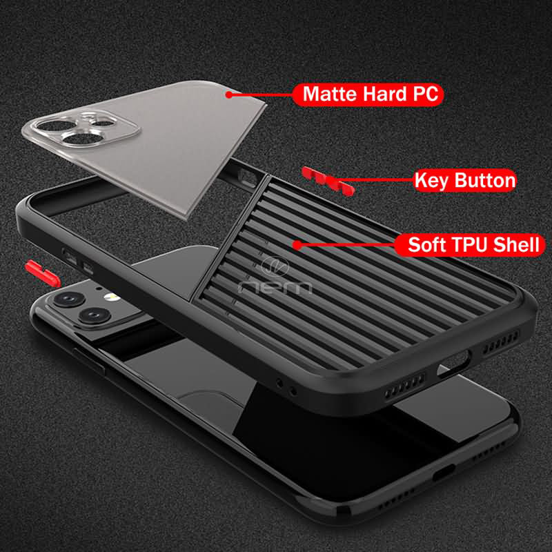 For Apple iPhone 12 Pro Max 6.7 inch Transparent Slim Matte Colored Frame Shockproof Hybrid Case Cover Black Image 4