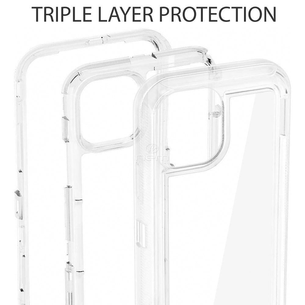 For Apple iPhone 12 Mini 5.4 inch Transparent Defender Armor Hybrid Case Cover Clear Image 4