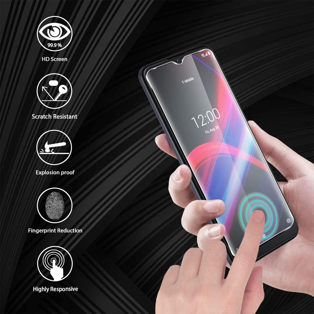 TCL REVVL 4 Plus Tempered Glass Screen Protector Ultra Clear Anti-Fingerprint Image 2