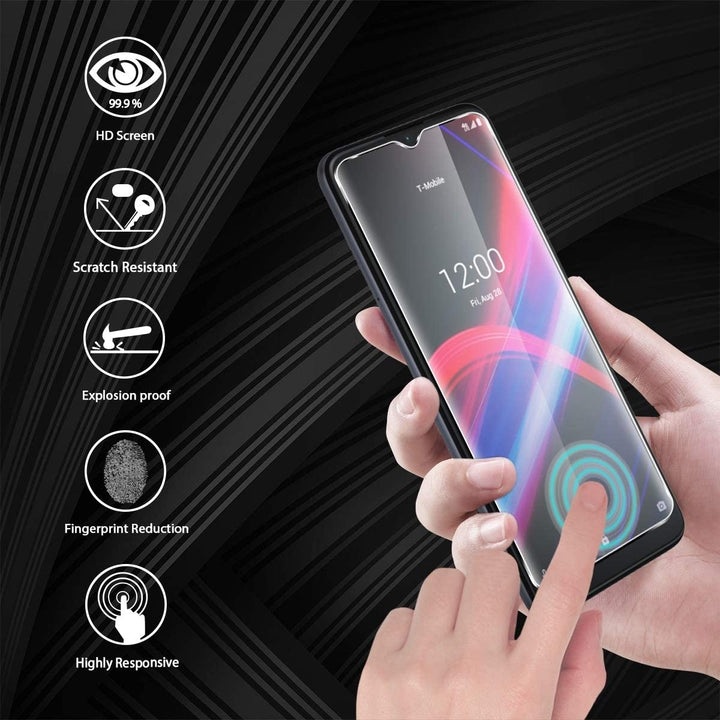 TCL REVVL 4 Plus Tempered Glass Screen Protector Ultra Clear Anti-Fingerprint Image 2