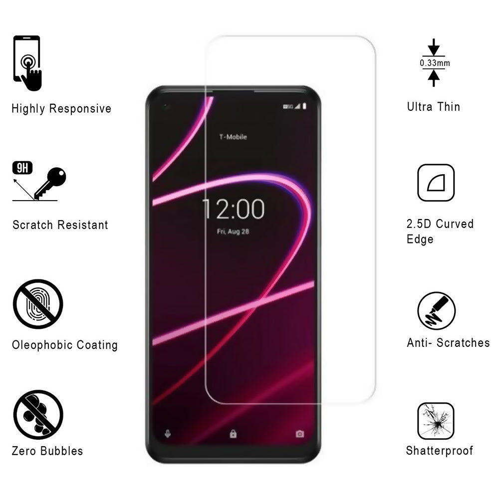 TCL Revvl 5G Tempered Glass Screen Protector Ultra Clear Anti-Fingerprint 2.5D Edge Image 1