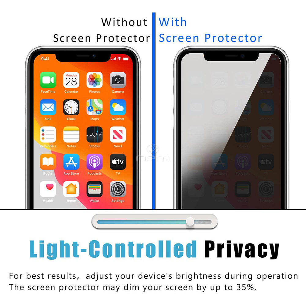 For Apple iPhone 12 / Phone 12 Pro Max 6.1 inch Privacy Glass Screen Protector Image 4