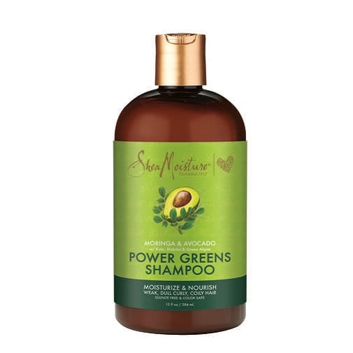 Shea Moisture Power Greens Shampoo for Curly Hair Moringa and Avocado Image 1