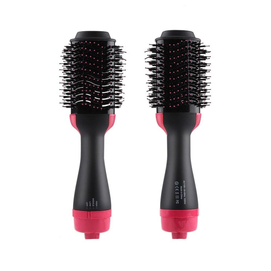 2 In 1 Hair Dryer Salon Hot Air Paddle Styling Brush Negative Ion Generator Straightener Curler Comb Tools Image 1