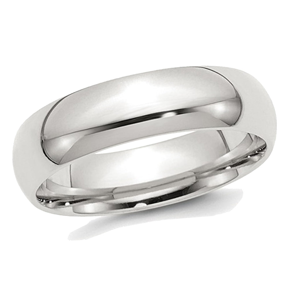 Ladies or Mens Sterling Silver 6mm Comfort Fit Wedding Band Ring Image 1