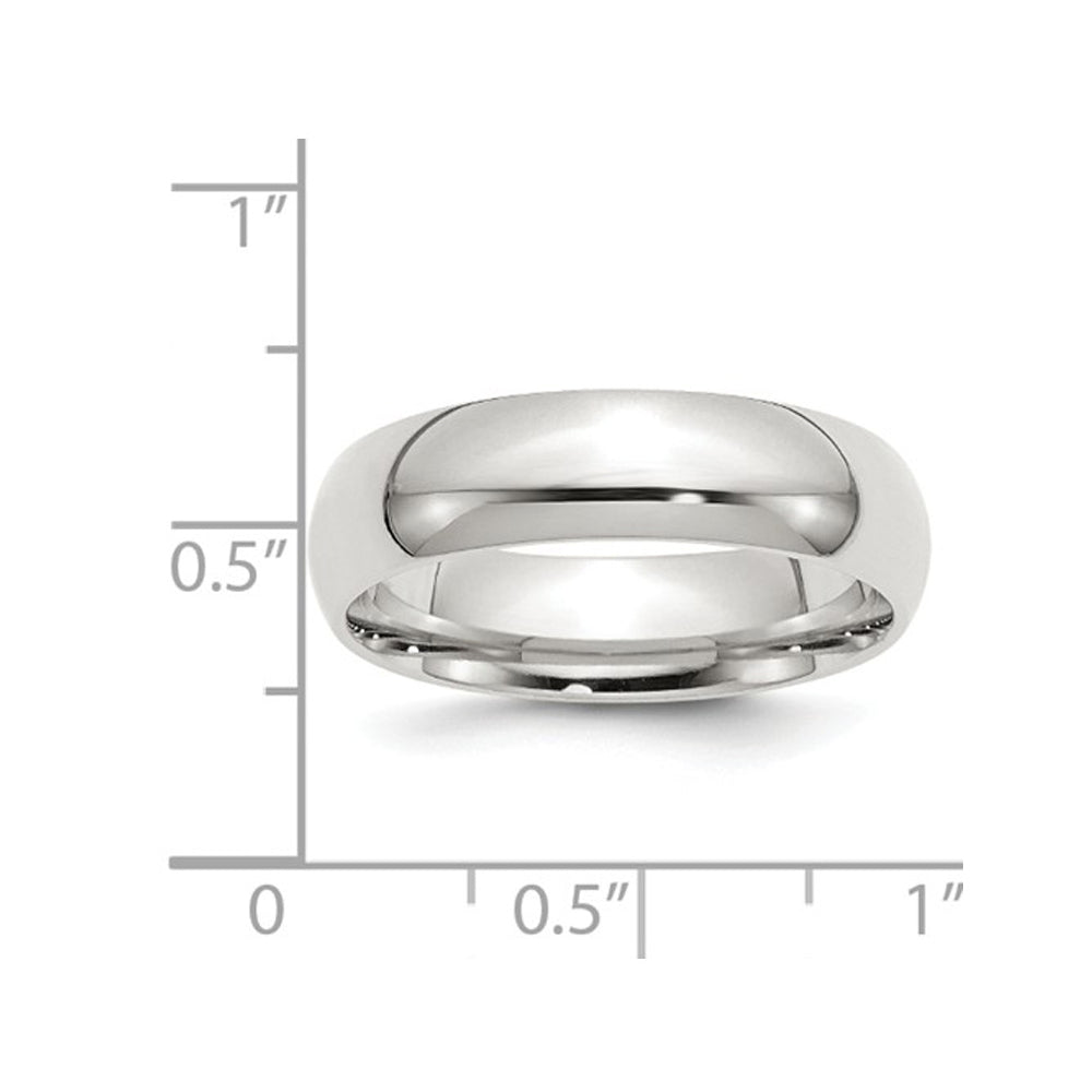 Ladies or Mens Sterling Silver 6mm Comfort Fit Wedding Band Ring Image 3