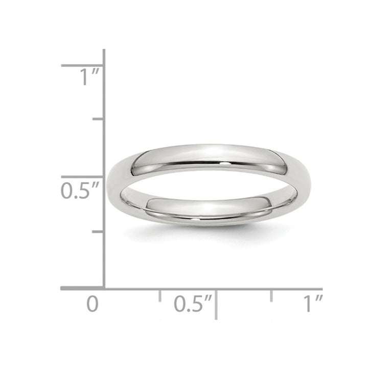 Ladies Comfort Fit 3mm Wedding Band Ring in Sterling Silver Image 3