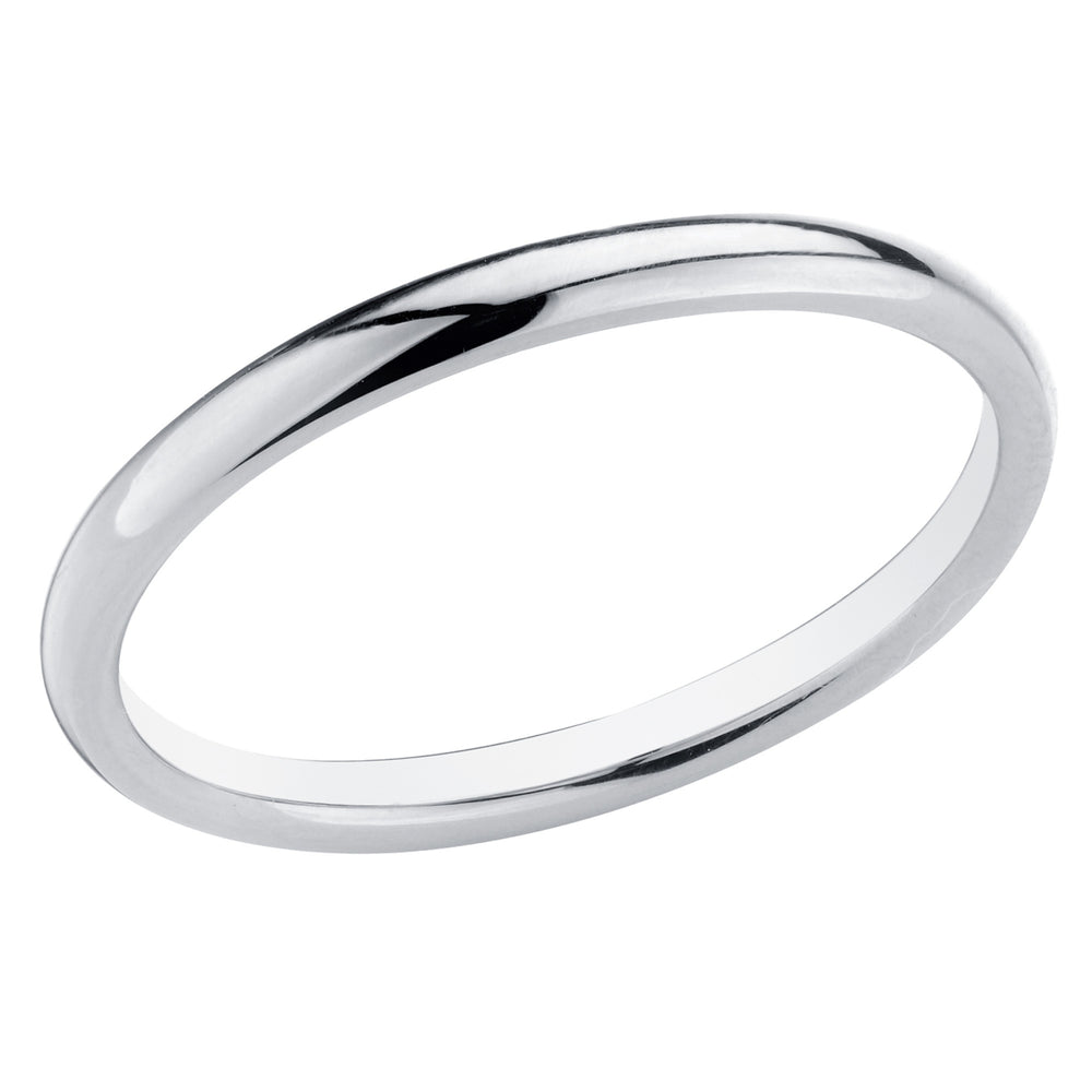 Ladies 14K White Gold 2mm Stackable Wedding Band Ring Image 2