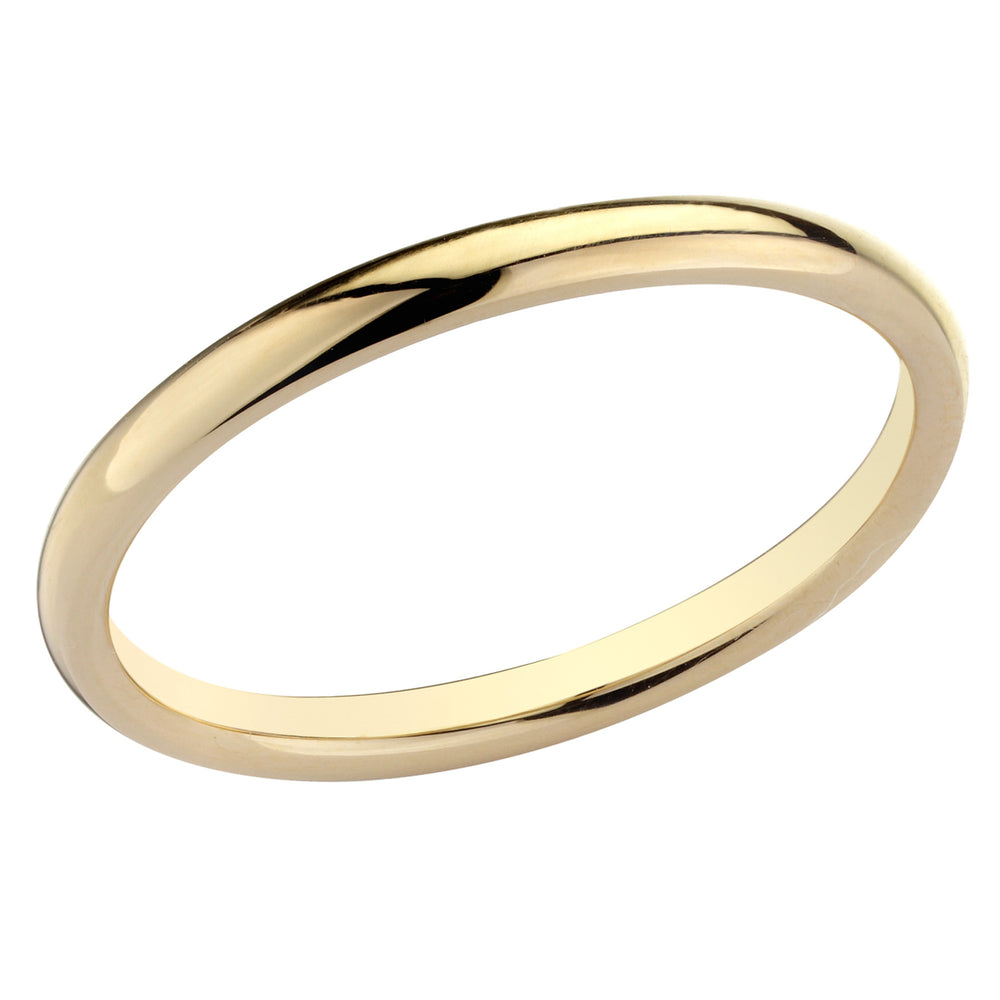 Ladies 14K Yellow Gold 2mm Stackable Wedding Band Ring Image 2