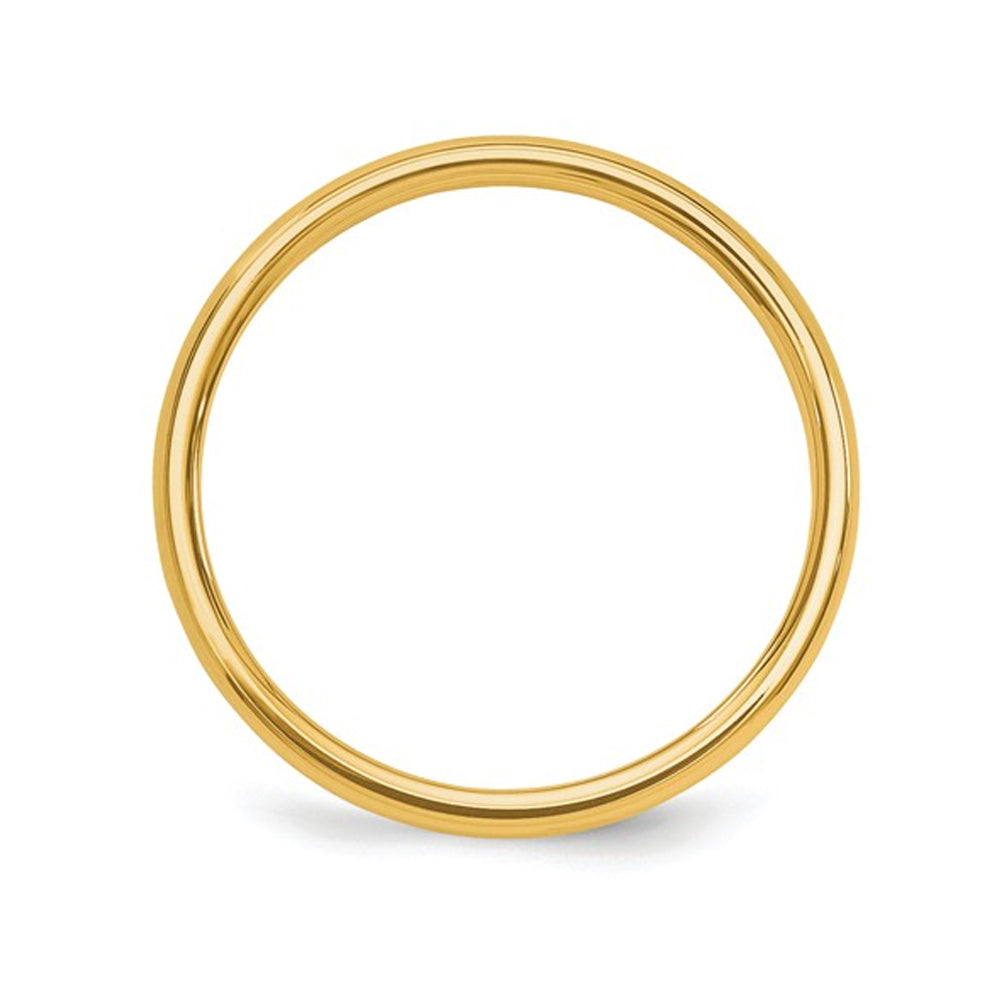Ladies 14K Yellow Gold 1.50mm Stackable Milgrain Wedding Band Ring Image 3