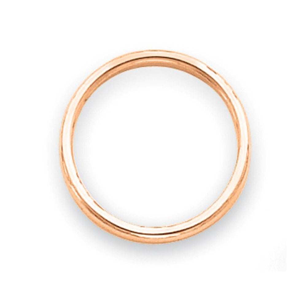 Ladies 2mm Stackable Wedding Band Ring in 14K Rose Gold Image 3